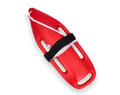 Red sandal with a black strap on a white background Baywatch