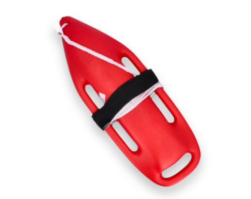 Red sandal with a black strap on a white background Baywatch